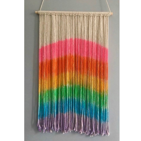 Anthropologie Wall Art Rainbow Bright Macrame Wall Hanging Kids Baby Poshmark